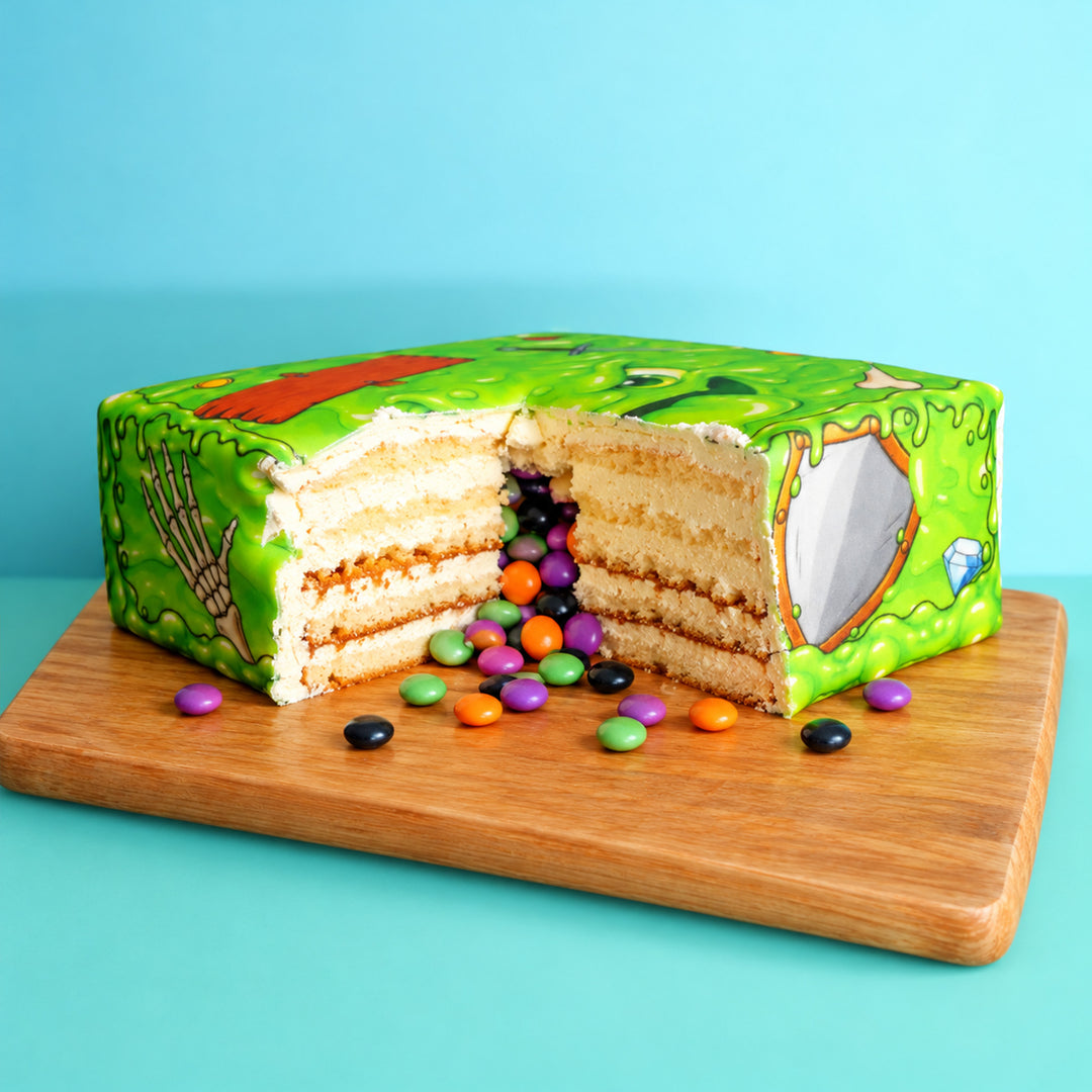 Quadratische Schleimwürfel Monstertorte Deluxe