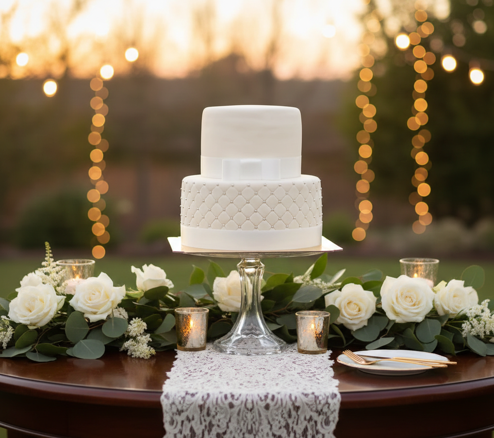 Weiße Hochzeitstorte "White Wedding"