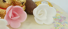 Esspapier Rosen weiß und pink 6er Set