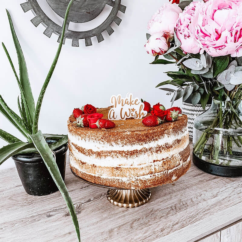Naked Cake groß - Vanille/Himbeere