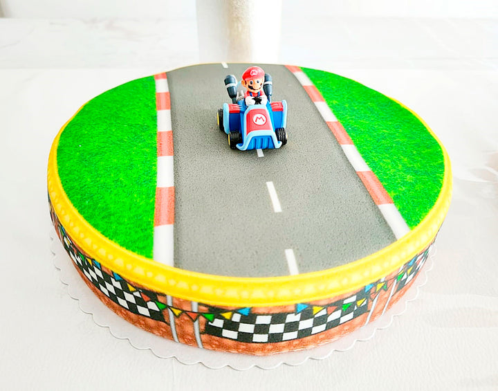 Mario Kart® auf Grasland-Rennstrecken-Torte