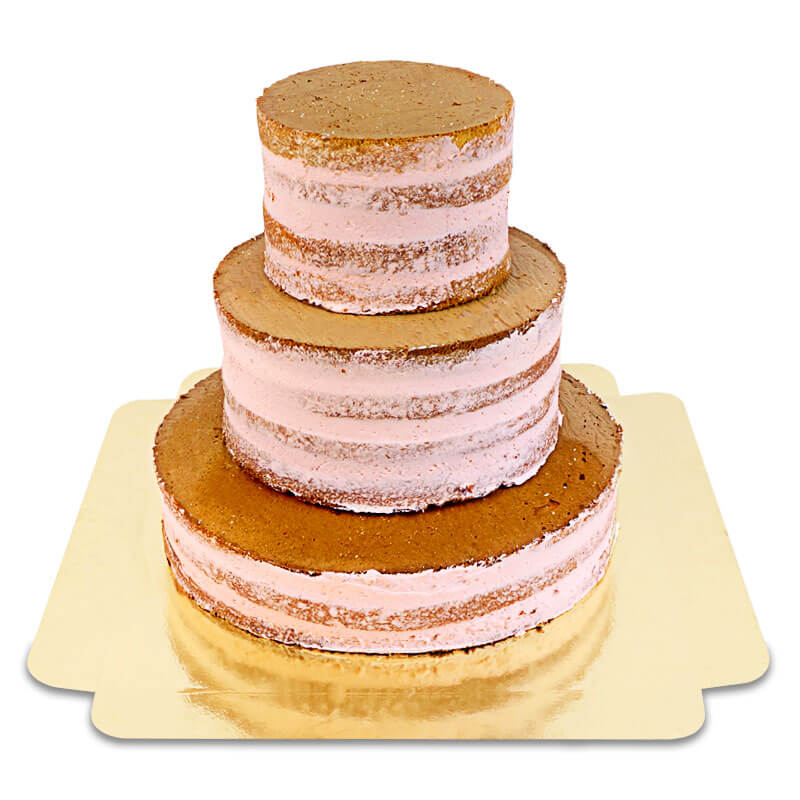 Naked Cake Erdbeere Hochzeitstorte