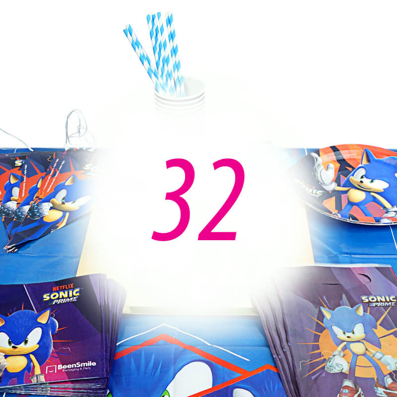 Sonic® Partyset für 32 Personen - ohne Torte