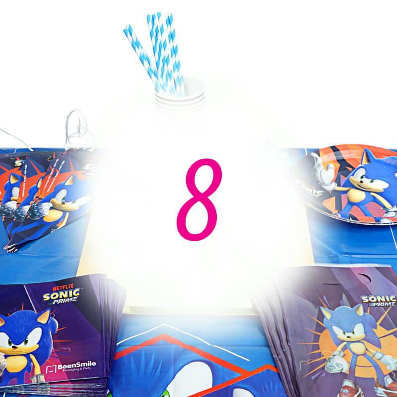 Sonic® Partyset für 8 Personen - ohne Torte