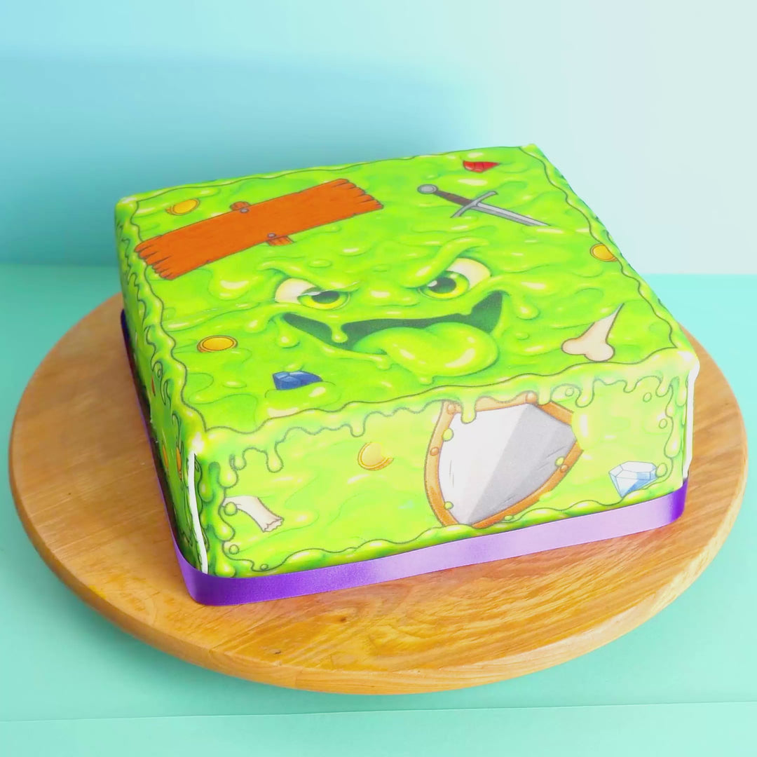 Quadratische Schleimwürfel Monstertorte Deluxe
