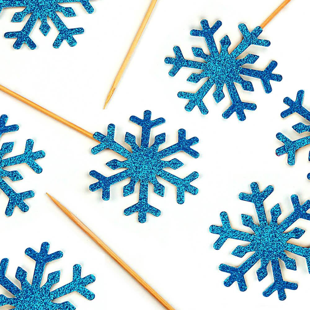 Schneeflocken-Caketopper Blau