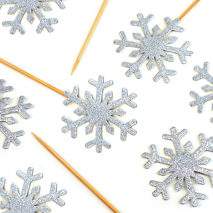 Schneeflocken-Caketopper Silber