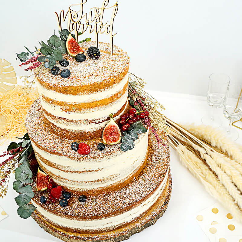 Naked Cake Hochzeitstorte - Vanille/Himbeere