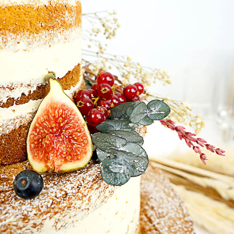 Naked Cake Hochzeitstorte - Vanille/Himbeere